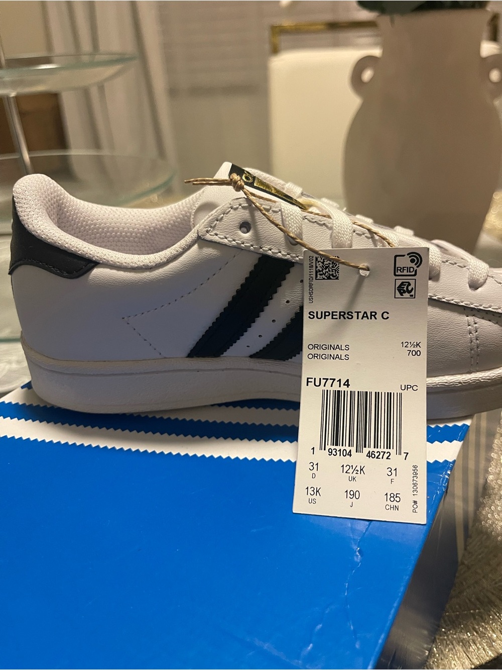 adidas Superstar C White / Navy Kids' Sneakers